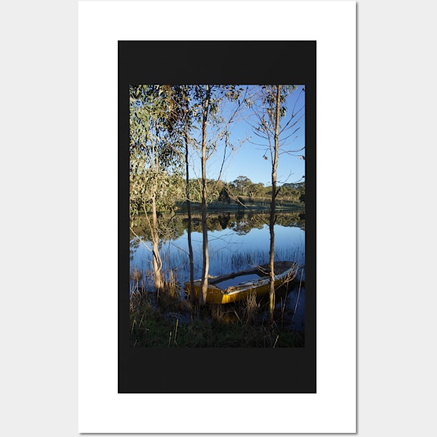 Reflections at the dam at Magpie Springs - Adelaide Hills Wine Region - Fleurieu Peninsula - South Australia Wall Art by MagpieSprings